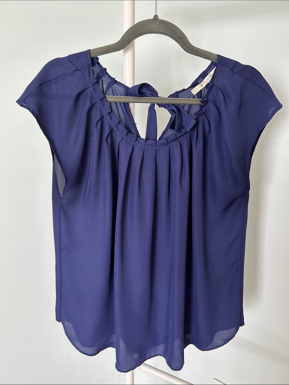 LC Lauren Conrad Cap-Sleeve Tie-Back Blouse - Purple - Size XL